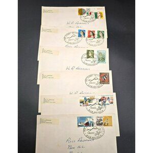 Vintage Australian Stamped Envelopes Lot Of 6 Mt Kosciusko Posted LI3026